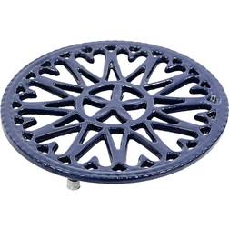 Minuteman Sunburst, Blue woodstove cast Iron Trivet