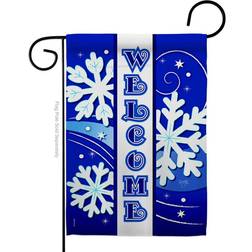 Breeze Decor 13 Welcome Winter Wonderland Garden Flag Double-Sided Vertical Flags