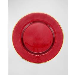 Vietri Metallic Glass Ruby Charger Dinner Plate