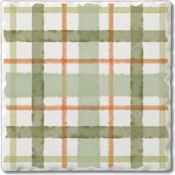 CounterArt Farm Plaid Single Absorbent Stone Tumbled Coaster