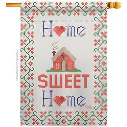 Breeze Decor Welcome Sweet Home House Flag 2-Sided Expression Vertical Flags Adhesive Film