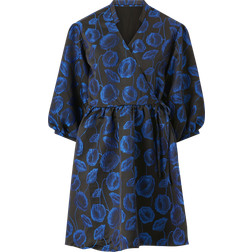 Noella Pina Aya Wrap Dress - Electric Blue Mix