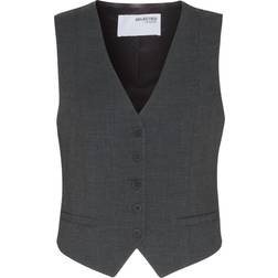 Selected Femme SlfRita Vest Dark Grey Melange