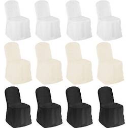 Lann's Linens Lann's Linens 10 Loose Chair Cover Black, White