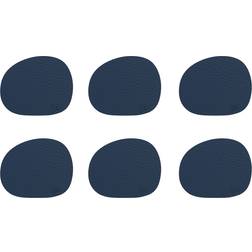 aida Raw Leather Dark Blue Coaster 6pcs