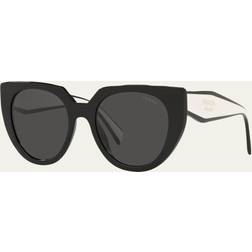 Prada Two-Tone Acetate Cat-Eye DARK BROWN