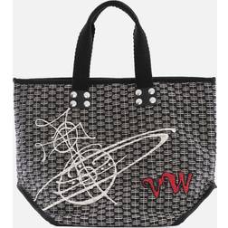 Vivienne Westwood Charlie Large Shopper Black White Pattern