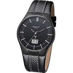 Regent herren-armbanduhr schwarz analog-digital fr-216 leder-armband urfr216