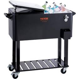 VEVOR 80Qt Rolling Cooler Cart with Bottle Opener Drainage Patio Party Bar Drink