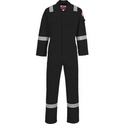 Portwest Flame Resistant Light Weight Anti-Static Coverall 280g Black Regular