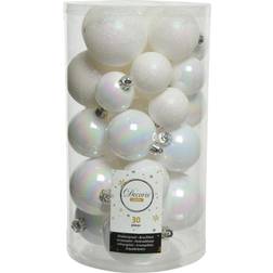 Decoris Baubles White Iris Julgranspynt 6cm 30st