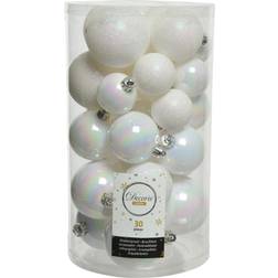 Decoris Baubles White Iris Weihnachtsbaumschmuck 6cm 30Stk.