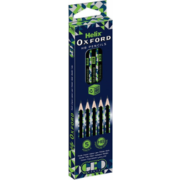 Oxford Helix Geo 5 Pack HB Pencils GREEN