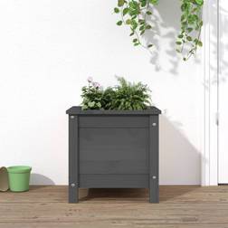 vidaXL Garden Planter Grey 40x40x39 Solid Wood Pine