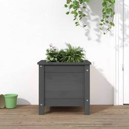 vidaXL Odlingslåda 40x40x39 grå massiv furu