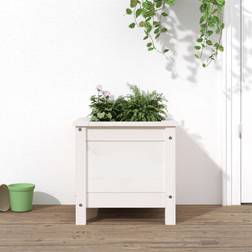 vidaXL Garden Planter White 40x40x39 Solid Wood Pine