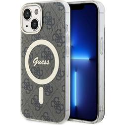 Guess iPhone 15 Cover 4G Pattern MagSafe Brun