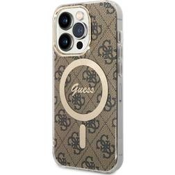 Guess iPhone 15 Pro Cover 4G Pattern MagSafe Brun