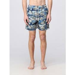 Palm Angels Sharks Swim Shorts Men - Gnawed Blue