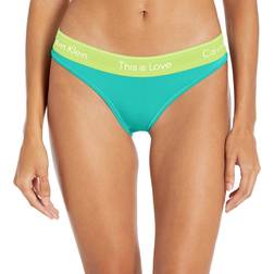 Calvin Klein Womens Aqua This Is Love Bikini Panty Aqua Blue