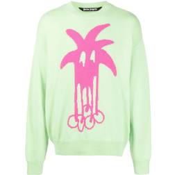 Palm Angels Douby Intarsia Sweater Green