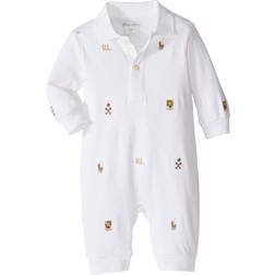 Polo Ralph Lauren Baby Boys Embroidered Cotton Coverall White White