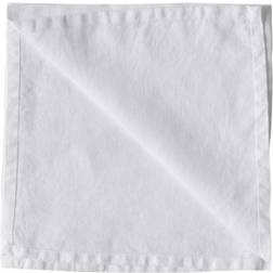 Tell Me More Washed Linen Serviette Bleached White Stoffserviette Weiß (45x45cm)