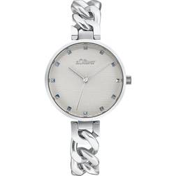 s.Oliver Armbanduhr Quarzuhr Analog, mit Edelstahl Armband, Bicolor, 3 bar Wasserdicht, Kommt in Geschenk Box, 2033513
