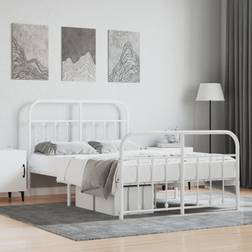 vidaXL white, 120 cm/with headboard Bed Frame Bed Base