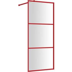 vidaXL Inloopdouchewand Transparant 80x195 cm ESG-glas Rood