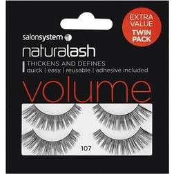 Salon System Naturalash Twin Pack Strip Eyelashes 107 Black