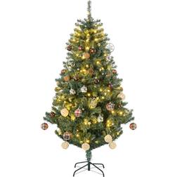 Homcom Artificial with Lights Decoration Green Christmas Tree 180cm