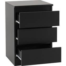 SECONIQUE Walker Black Bedside Table 40x40cm 2pcs
