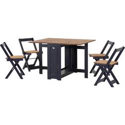 SECONIQUE Santos Butterfly Navy Blue Dining Set 92x115cm 5pcs