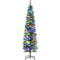 Homcom Artificial Prelit with Colourful LED Light Green Sapin de Noël 180cm