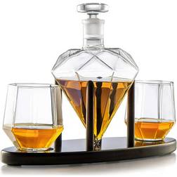 Decanter Diamond shaped With 2 Diamond Whiskey Carafe