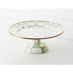 Mackenzie-Childs Check Enamel Pedestal Serving Dish