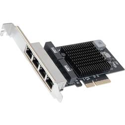 Quad 2.5 Gigabit Ethernet PCI Express PCI-E Network Interface Card 10/100/1000/25000 Mbps RJ45 LAN Realtek RTL8125 Chipset