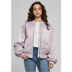 Karl Kani Chest Retro Satin Bomber Jacket Violett
