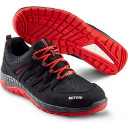 Elten Maddox Black-Red Low arbetsskor O2, Svart/Röd
