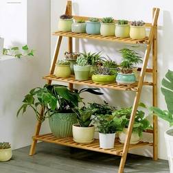 Bed Bath & Beyond FATIVO 38.8 Foldable Bamboo Plant Stand 3 Tier Ladder