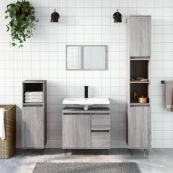 vidaXL grey sonoma Bathroom Set Cabinet Engineered