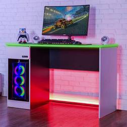 X-Rocker Carbon-Tek Gaming Desk With Wireless Charging And Neo Fibre Led