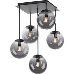 JUST LIGHT Big Widow Black/Smoky Grey/Transparent Ceiling Flush Light 16cm