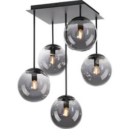 JUST LIGHT Big Widow Black/Smoky Grey/Transparent Takplafond ∅ 16cm
