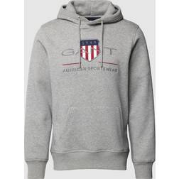Gant Herr Archive Shield Hoodie - Grå Melange