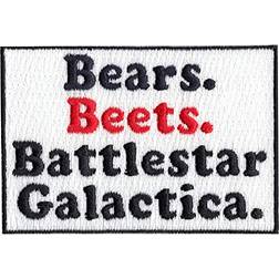 Bear. Beets. Battlestar Galactica. Embroidered Iron on Patch