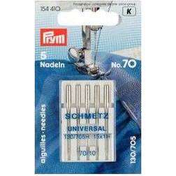 Prym 5 universal sewing machine needles flat shank strength 70 154410