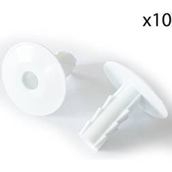 Loops 10x 8mm white single cable bushes feed through wall cover coaxial hole tidy cap