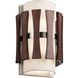Loops Twin Stained Wood Panels Wall light